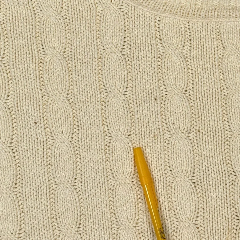Vintage Cable Knit Crewneck Fisherman Sweater Heavy Adults XL Yellow Boxy USA
